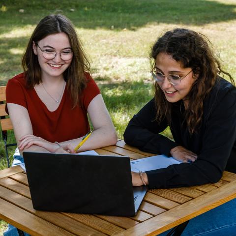 Draußen zusammen arbeiten