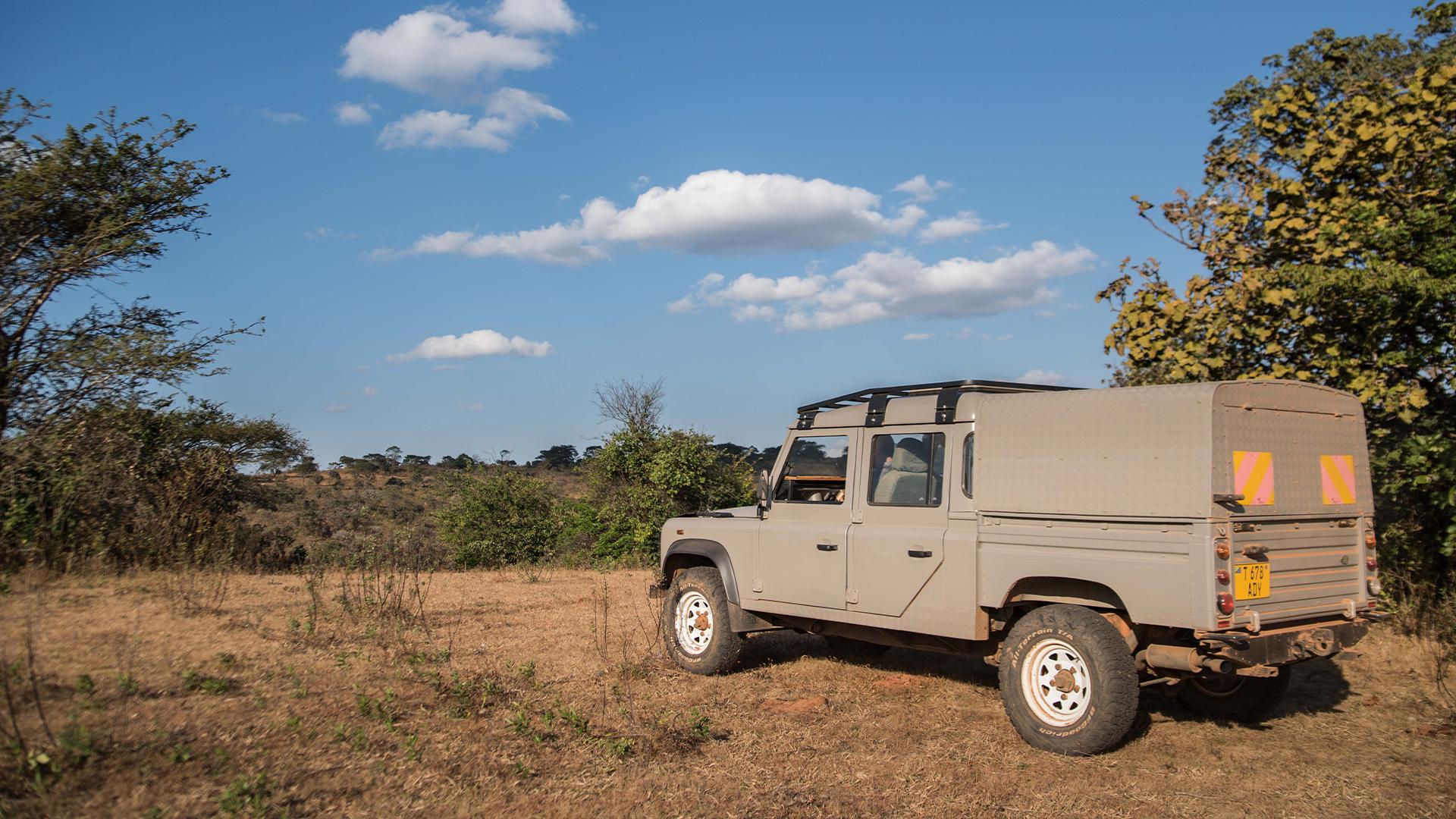 A car in african landscape
