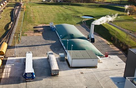 Biogasanlage auf dem Werksgelände